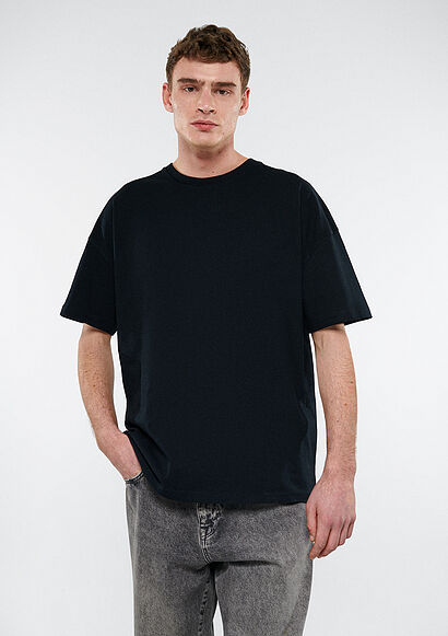 Bisiklet Yaka Siyah Basic Tişört S